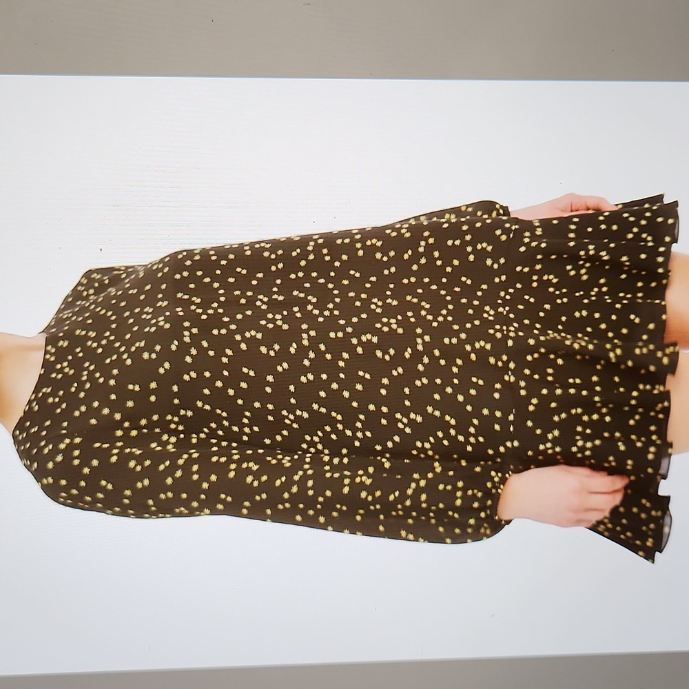 NEW THEORY Black Silk Long Sleeve Flared Star Print Dress From Holt Renfrew